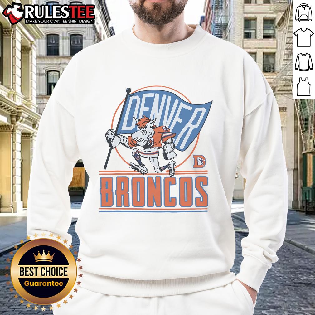 Alt Text: Awesome Denver Broncos Miles Sweatshirt featuring vibrant team colors and logo, perfect for fans and cozy wear.