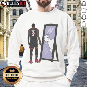 Awesome Dwyane Wade Mirror GOAT sweatshirt featuring a stylish design, perfect for basketball fans and fashion lovers.