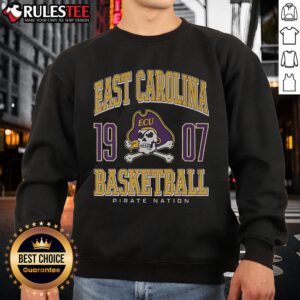 Alt Text: Awesome East Carolina Pirates basketball sweatshirt featuring vibrant team colors and logo, perfect for fans.