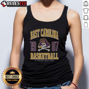 Awesome East Carolina Pirates basketball tank top featuring vibrant colors and team logo, perfect for fans and athletes.