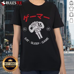 Awesome Eat Sleep Game vintage ladies tee featuring a stylish graphic design, perfect for gaming enthusiasts and casual wear.