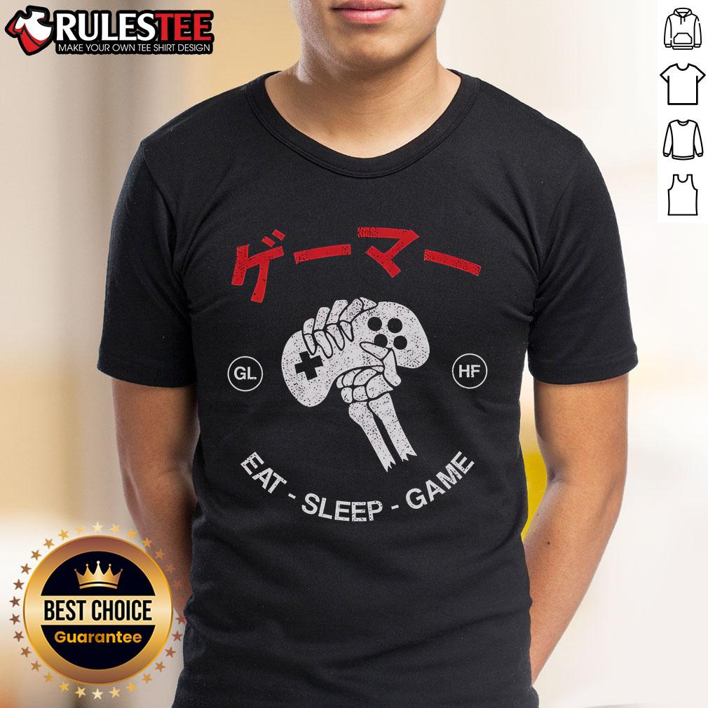 Alt Text: Awesome Eat Sleep Game Vintage T-Shirt featuring retro gaming graphics in a stylish design for gamers.