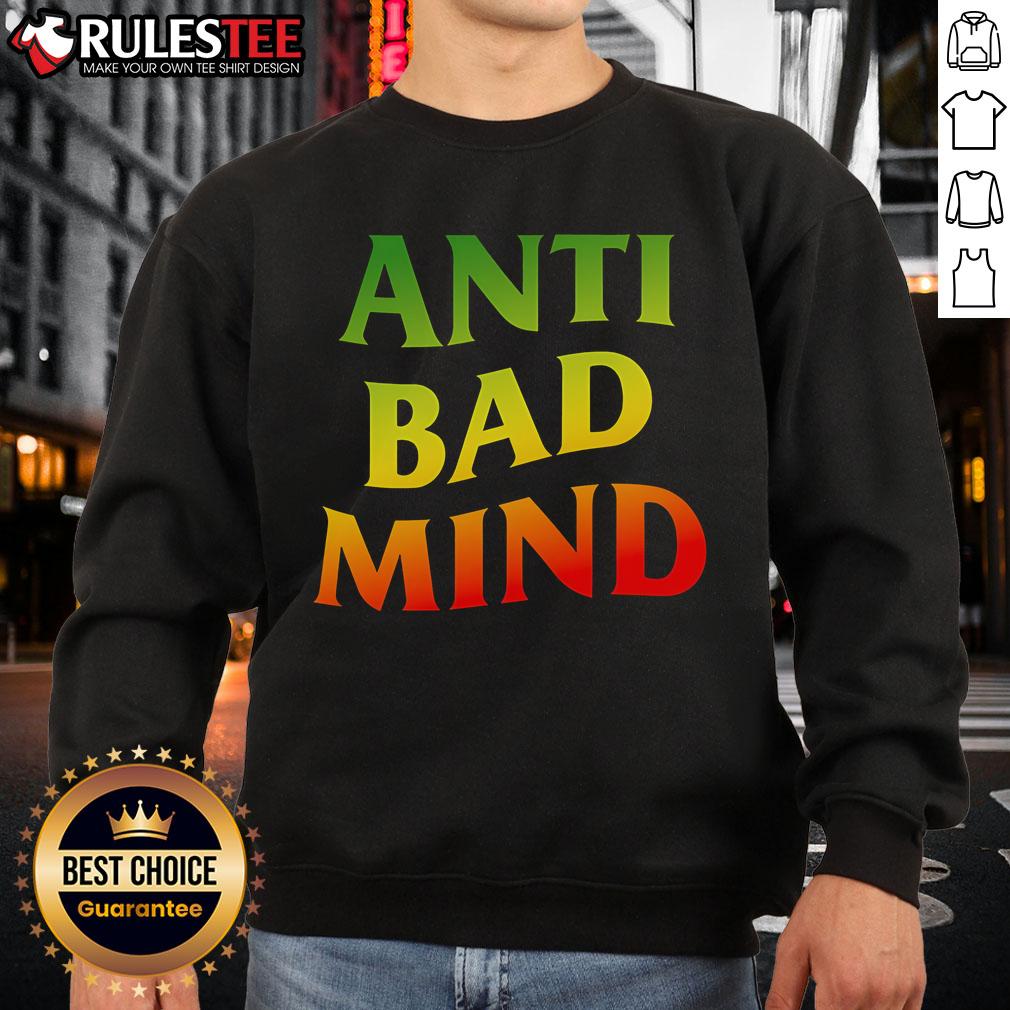 Awesome Gradient Anti Bad Mind Sweatshirt in vibrant colors, perfect for casual wear and promoting positive vibes.