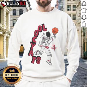 Staycool mascot sweatshirt featuring Houston Rockets logo, perfect for NBA fans and stadium essentials.