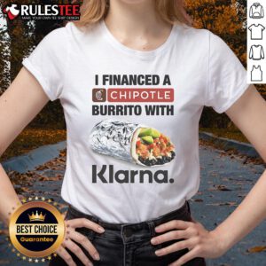 Womens tee featuring 'I Financed A Burrito With Klarna' slogan, perfect for fans of fun fashion and food humor.