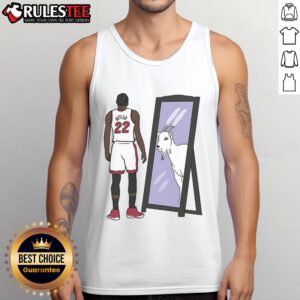 Awesome Jimmy Butler Mirror GOAT Tank Top featuring a bold graphic design celebrating basketball greatness.