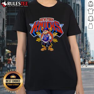 Awesome Jollibee New York Knicks ladies tee featuring vibrant team colors and a stylish design for fans.