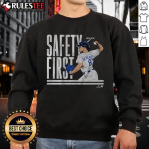 Awesome Kike Hernandez Safety First Sweatshirt in vibrant colors, promoting style and comfort for baseball fans.