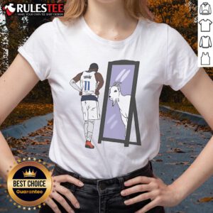 Alt Text: Awesome Kyrie Irving mirror goat Dallas ladies tee featuring a stylish design perfect for basketball fans.