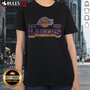 Alt Text: Awesome Los Angeles Lakers fan banner on a stylish ladies tee, perfect for showing team spirit and support.