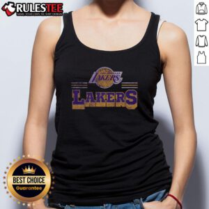 Awesome Los Angeles Lakers fan banner tank top featuring vibrant team colors and logo, perfect for game day attire.