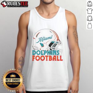 Awesome NFL Miami Dolphins football helmet tank top for fans, featuring vibrant team colors and stylish design.