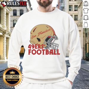Awesome NFL San Francisco 49ers football helmet sweatshirt, perfect for fans showing team spirit.