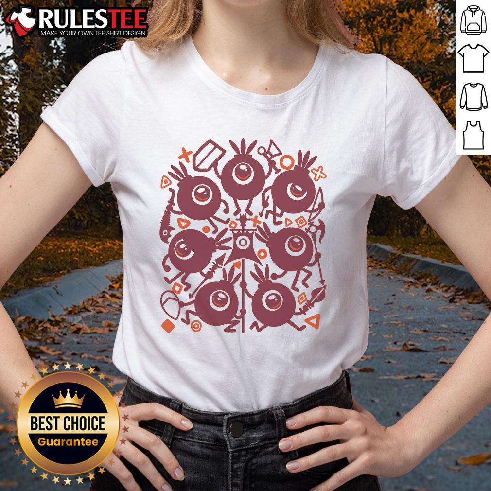 Alt Text: Cute ladies tee featuring an awesome Patapon drum design, perfect for gamers and fans of the Patapon series.