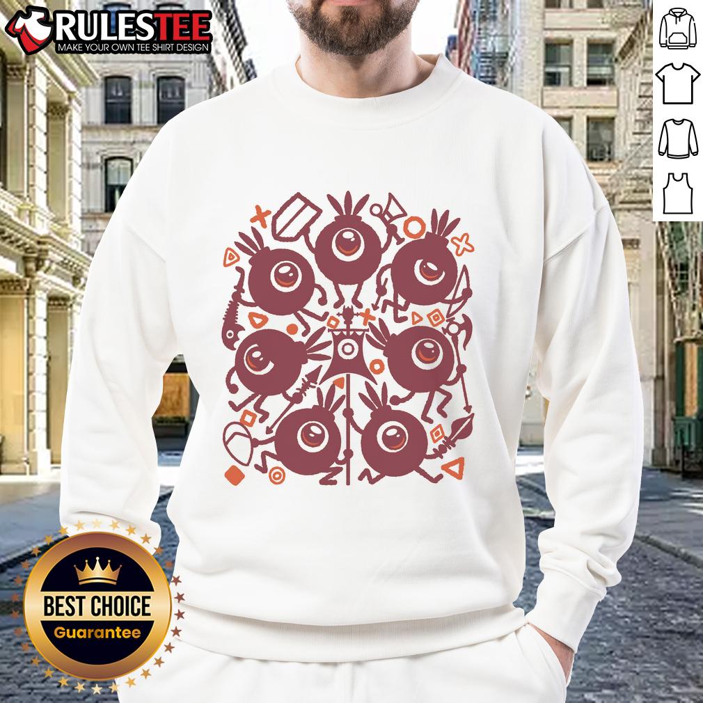 Alt Text: Cute sweatshirt featuring Awesome Patapon Drum design, perfect for gaming fans and cozy wear.