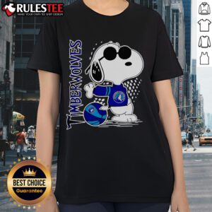 Awesome Peanuts Snoopy Minnesota Timberwolves Basketball 2025 ladies tee featuring vibrant graphics and a stylish design.