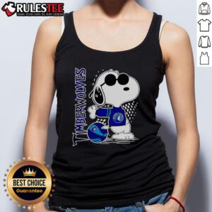 Awesome Peanuts Snoopy Minnesota Timberwolves basketball 2025 tank top featuring vibrant graphics and a sporty design.
