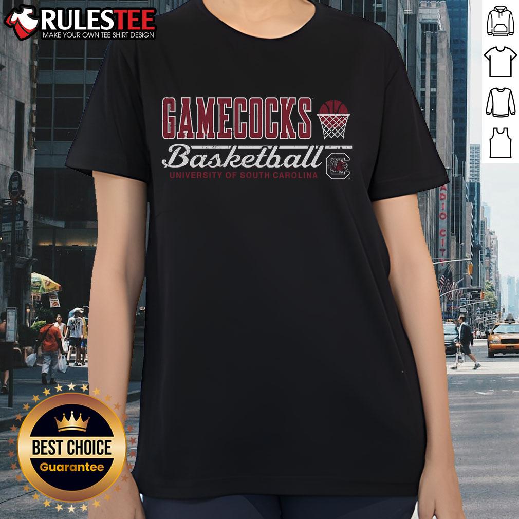 Awesome South Carolina Gamecocks vintage basketball ladies tee featuring classic design and team colors.