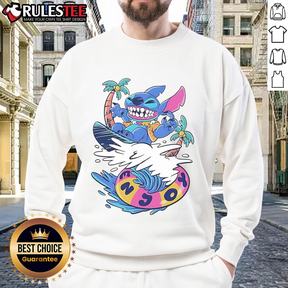 Awesome Stitch Enjoy Your Wave Sweatshirt in vibrant colors, perfect for casual wear and ocean enthusiasts.