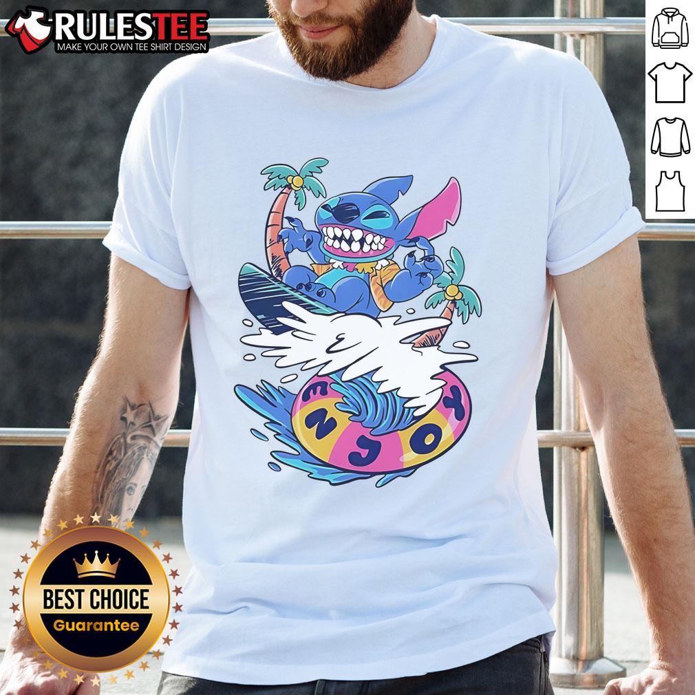 Awesome Stitch Enjoy Your Wave T-Shirt featuring vibrant colors and a fun design, perfect for casual wear.