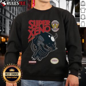 Awesome Super Xeno Alien Sweatshirt featuring a colorful alien graphic and cozy design, perfect for sci-fi fans.