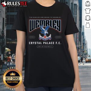 Ladies tee featuring 'Awesome! The Eagles Are Going to Wembley 2024-2025' for Crystal Palace F.C. fans.