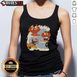 Awesome Golden Wave tank top featuring Donkey Kong, Diddy Kong, and Funky Kong in vibrant graphics for gamers.