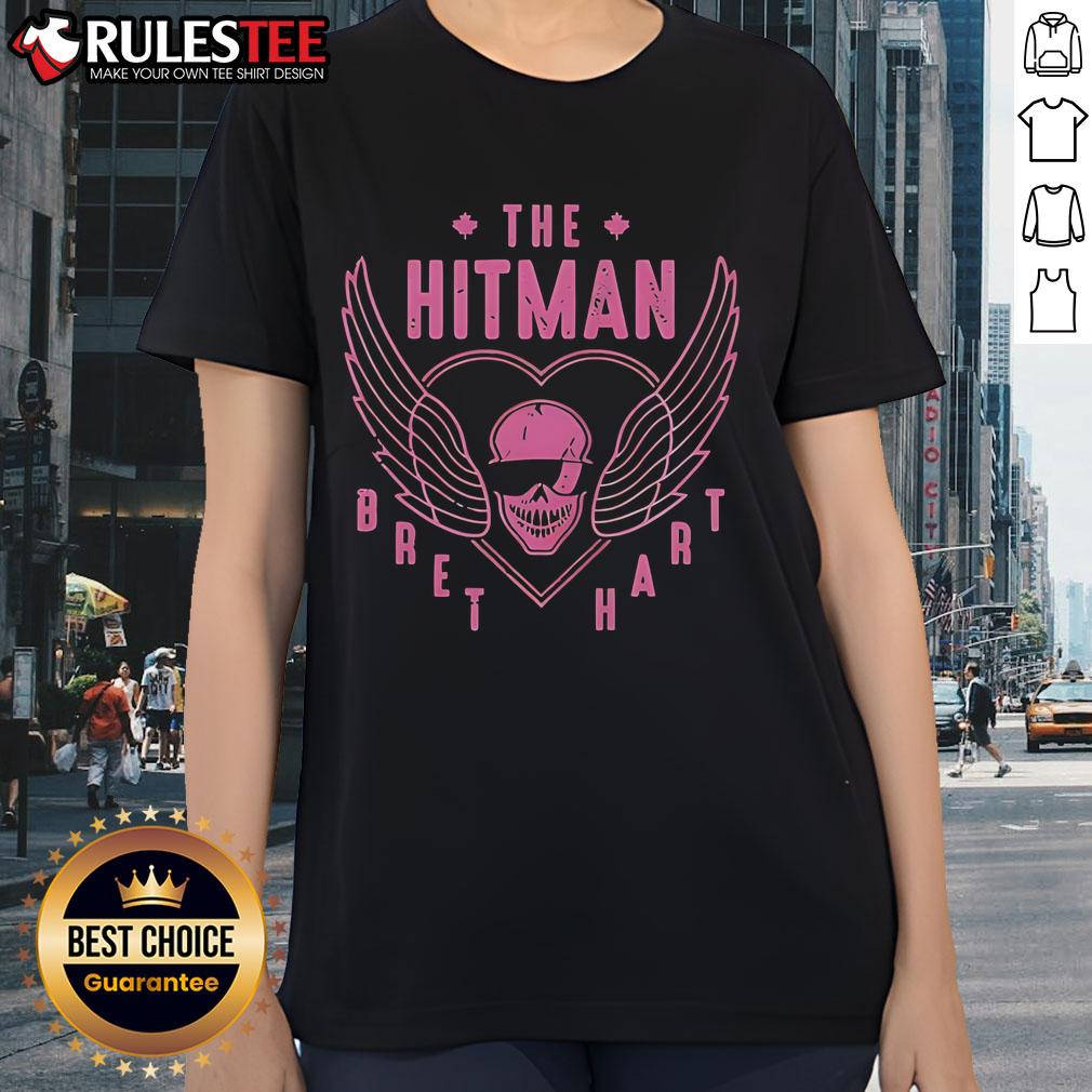 Awesome The Hitman Bret Hart ladies tee featuring a stylish design, perfect for wrestling fans and casual wear.