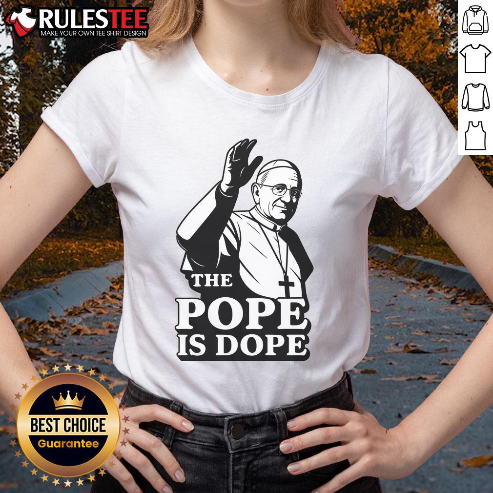 Awesome Pope Leo XIV Ladies Tee featuring a vibrant design celebrating the pope's charisma and style.