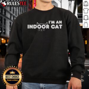 Cute 'I'm An Indoor Cat' sweatshirt featuring a playful cat graphic, perfect for cat lovers and cozy indoor wear.