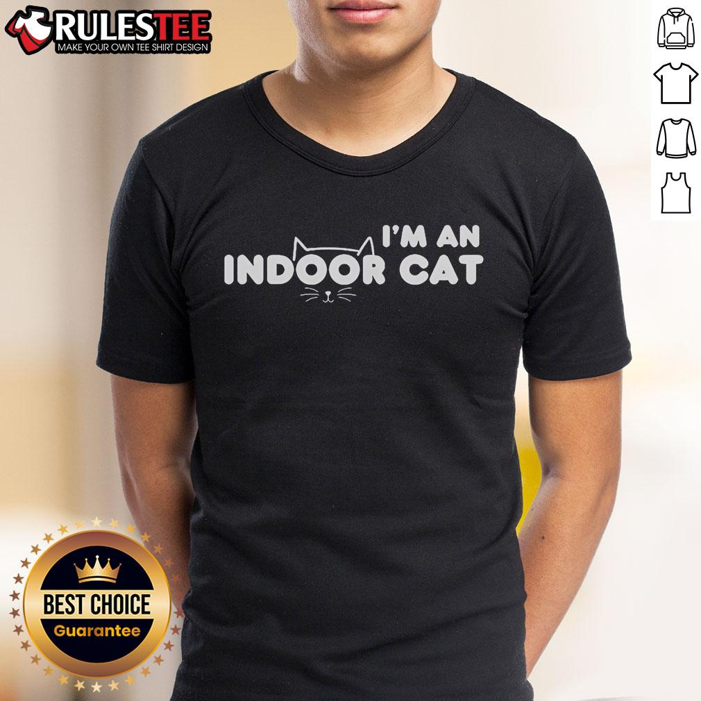 Alt Text: Cute I'M An Indoor Cat T-Shirt featuring a playful cat graphic, perfect for cat lovers and indoor pet enthusiasts.