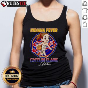Alt Text: Cute Indiana Fever Caitlin Clark chibi tank top featuring vibrant graphics and a playful design for fans.