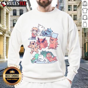 Alt Text: Cute Naruto Beasts sleepover sweatshirt featuring vibrant anime characters, perfect for cozy casual wear.