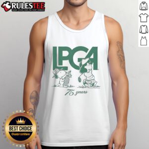 Alt Text: Cute Peanuts X LPGA Lucy Swing Tank Top featuring a playful design, perfect for golf enthusiasts and casual wear.