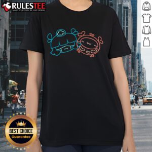 Cute Shoomimi and Shoominion Vtuber ladies graphic on a trendy tee, perfect for fans of anime and virtual characters.