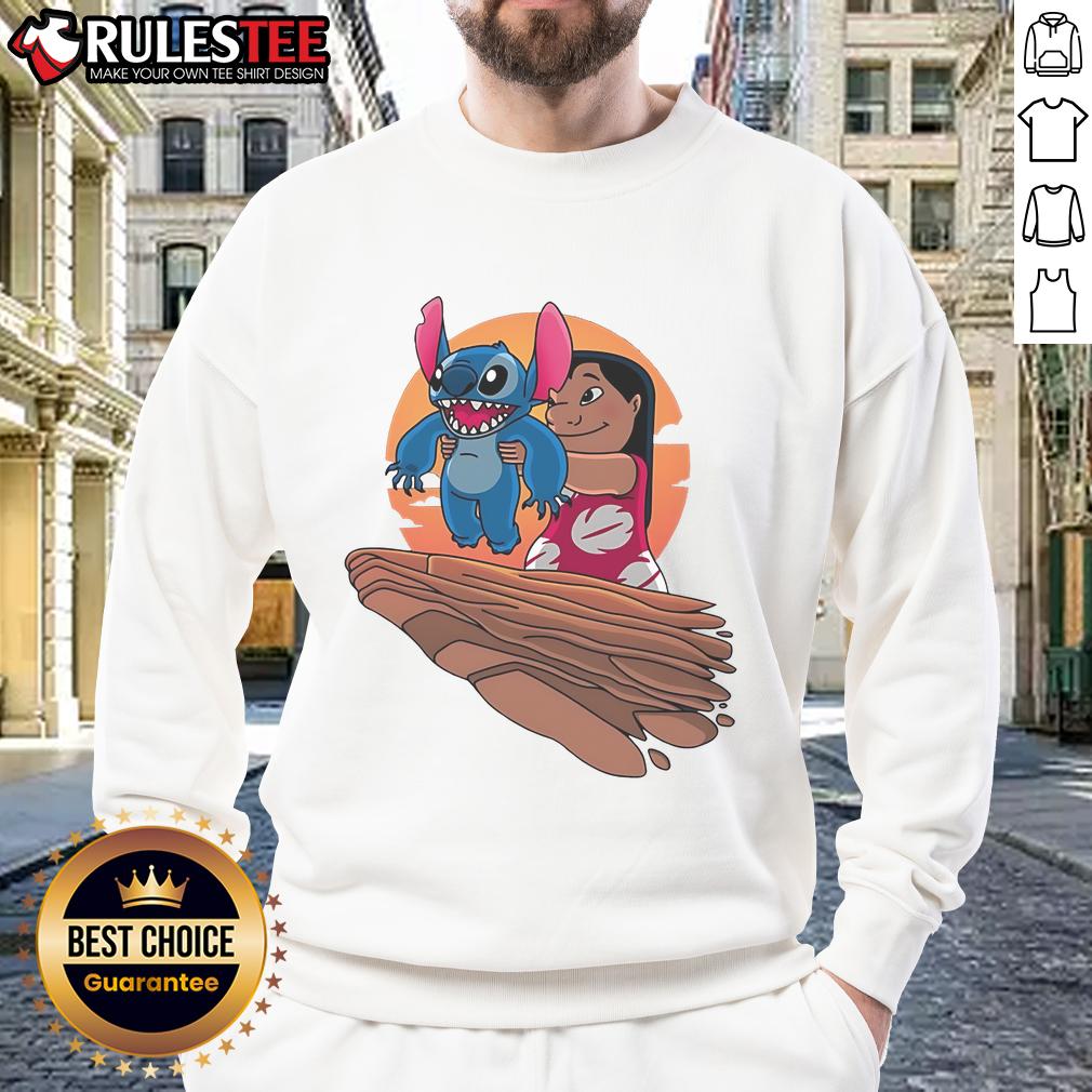Alt Text: Cute The Experiment King Lilo and Stitch sweatshirt featuring vibrant colors and playful design for fans of the series.