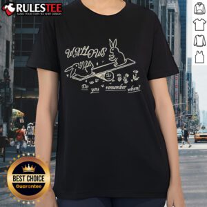 Cute 'Do You Remember When' Bunny Ladies Tee featuring adorable bunnies, perfect for casual spring fashion.