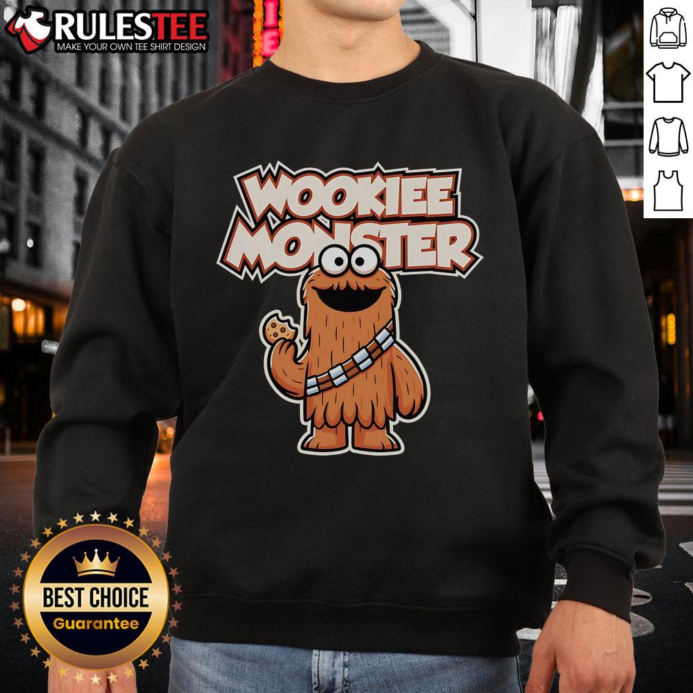 Cute Wookie monster sweatshirt featuring a colorful design, perfect for fans of whimsical and cozy apparel.