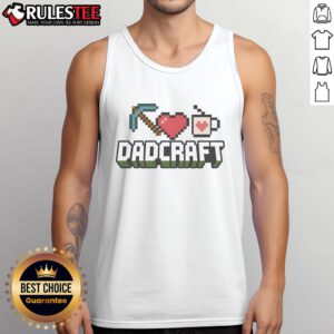 Funny Dadcraft Fathers Day gamer Minecraft tank top featuring a playful design perfect for gaming dads.