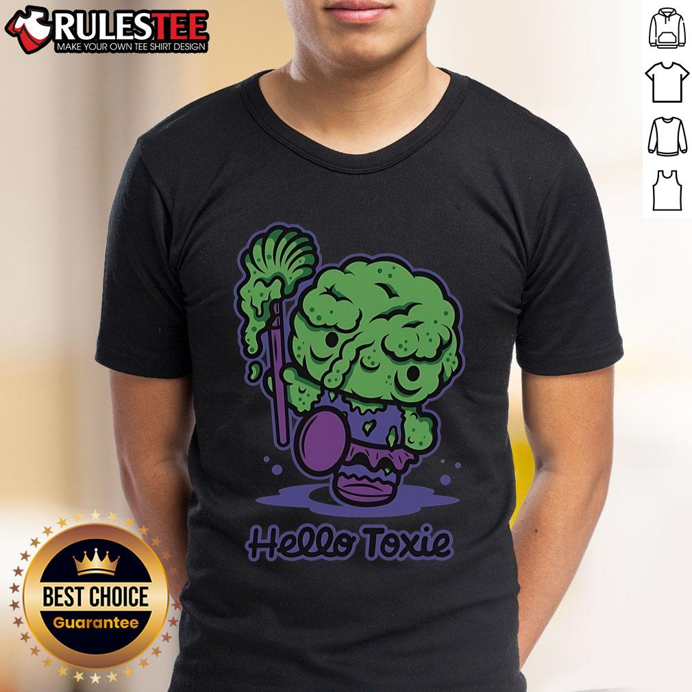 Funny Hello Toxie Hello Kitty T-Shirt featuring a quirky design perfect for fans of unique graphic tees.