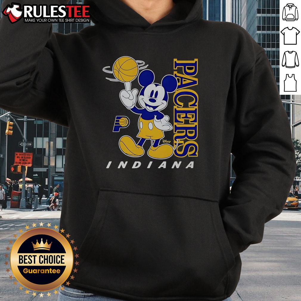 Funny Indiana Pacers and Mickey hoodie featuring a playful design, perfect for sports fans and Disney lovers.