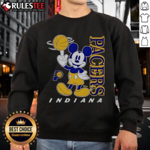 Funny Indiana Pacers and Mickey sweatshirt featuring a playful design, perfect for fans and casual wear.