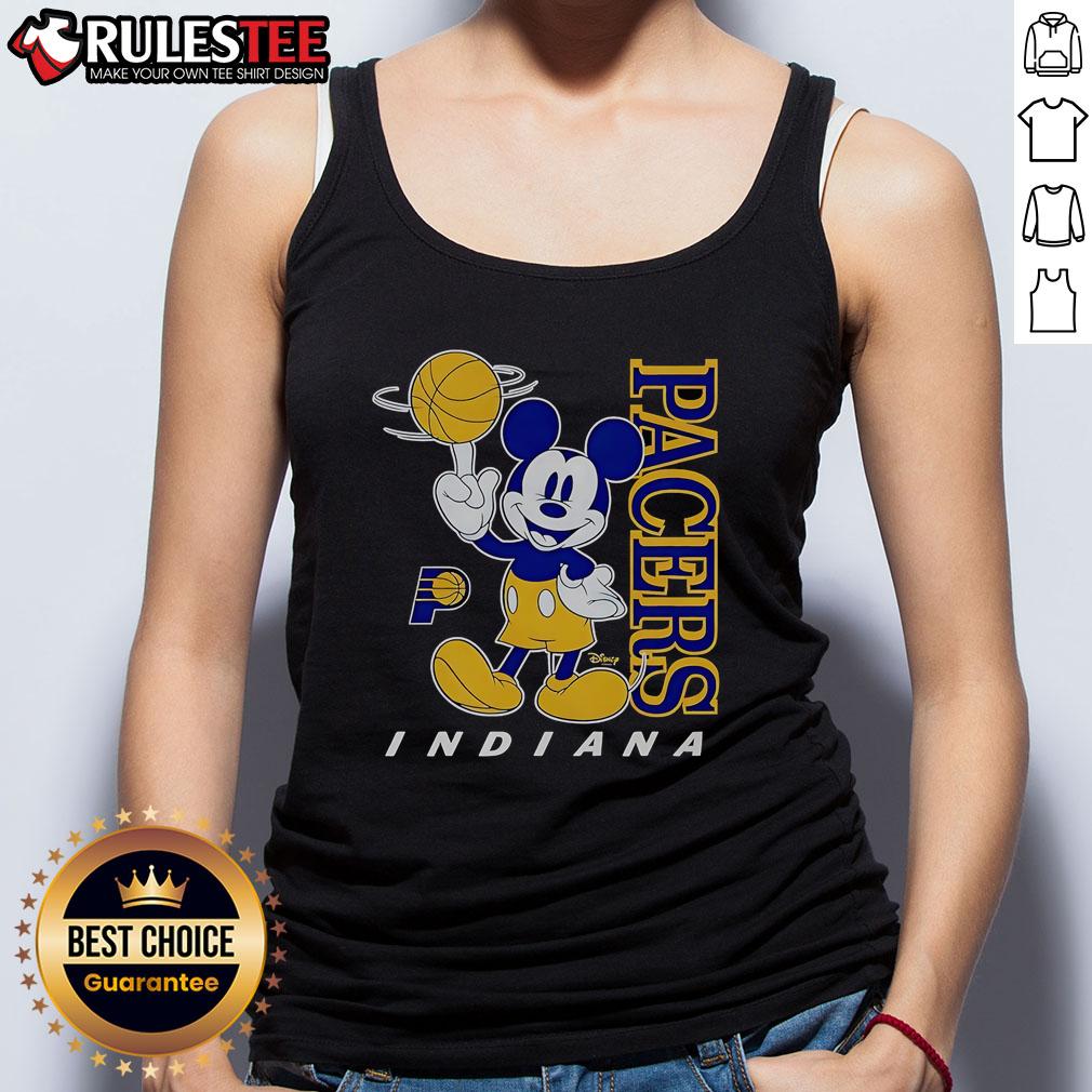Funny Indiana Pacers and Mickey tank top featuring a playful design, perfect for sports fans and Disney lovers.