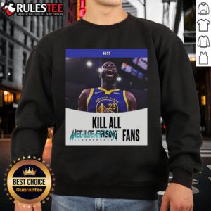 Draymond Green wearing a Funny Kill All Metal Rising Revengeance Fans sweatshirt, showcasing a unique gaming-inspired design.