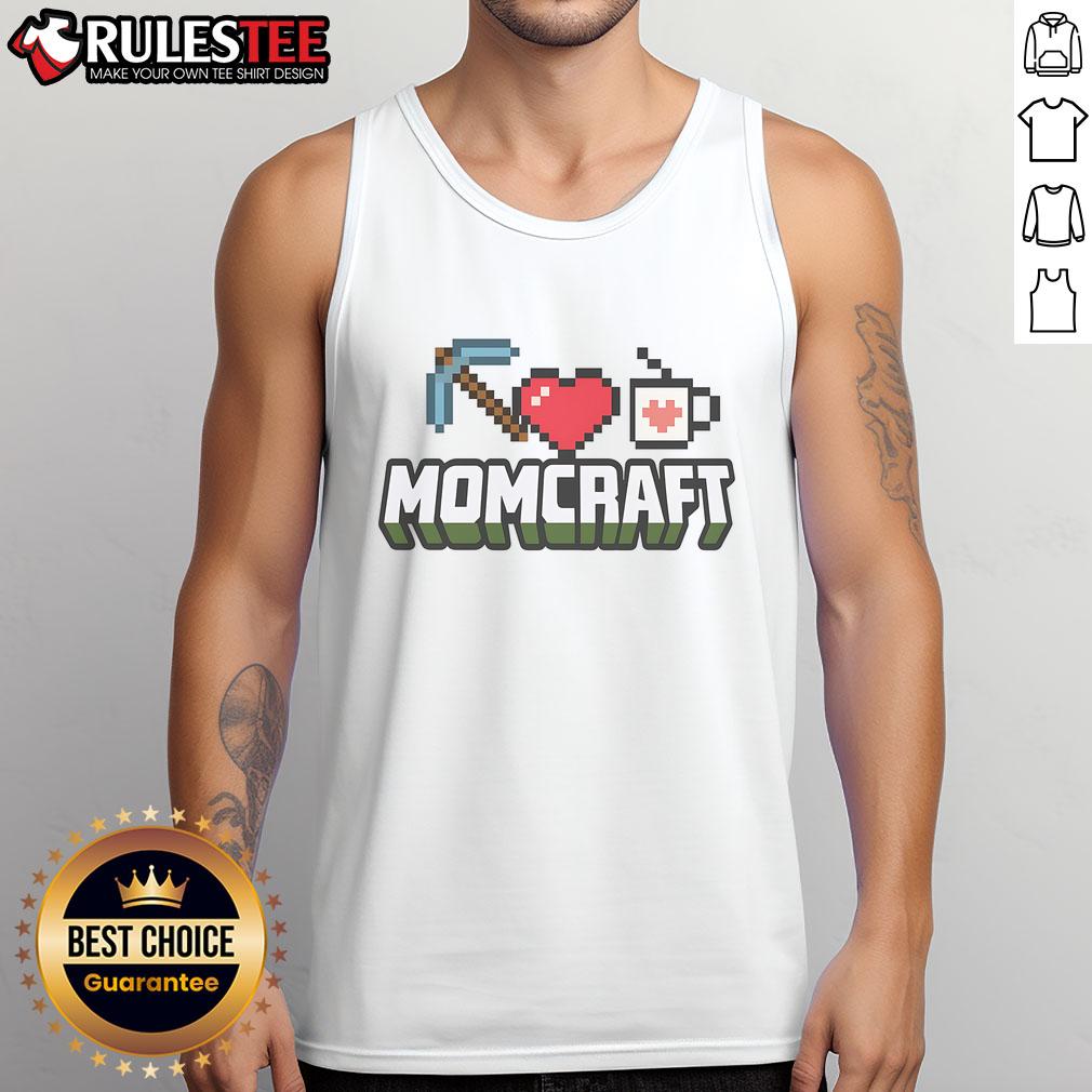 Funny Momcraft Mother's Day gamer Minecraft tank top featuring a playful design for gaming moms.