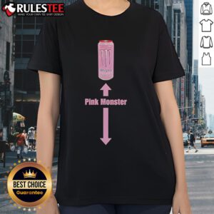 Funny Pink Monster Energy Ladies Tee featuring a playful design, perfect for casual wear and showcasing a vibrant style.