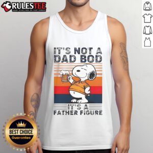 Funny Snoopy tank top with 'It's Not A Dad Bod, It's A Father Figure' design, perfect for casual wear and dad humor.