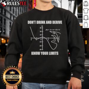 Alt Text: Good Don't Drink and Drive Know Your Limits sweatshirt design promoting responsible driving and safety awareness.