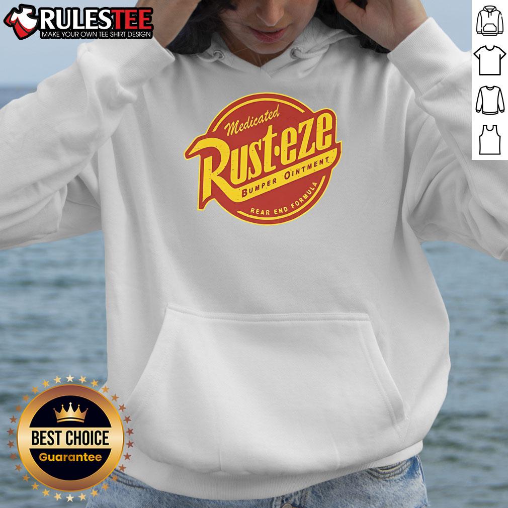 Official Medicated Rust Eze Bumper Ointment Hoodie in vibrant colors, perfect for fans of the classic automotive brand.