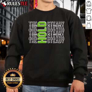 Official The Hold Steady Repeat Sweatshirt in black featuring bold logo design, perfect for fans of the band.